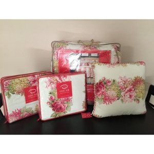NEW OSCAR DE LA RENTA ENGLISH ROMANCE BEDDING COMFORTER SET PANELS THROW PILLOW